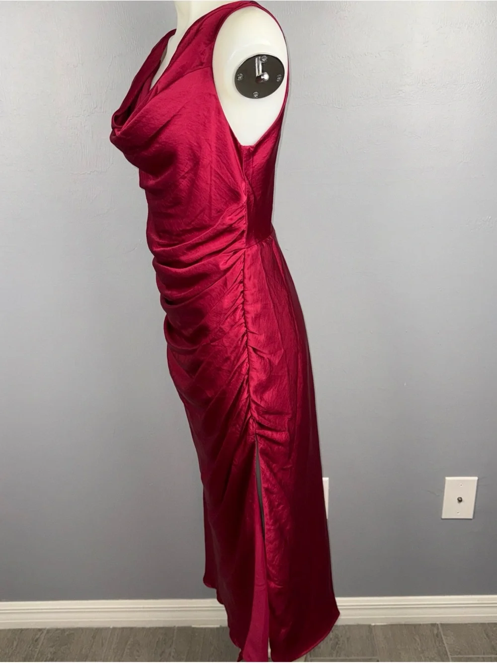 Abercrombie & Fitch Cowl Neck Draped Maxi Dress Women’s Petite Medium Pink Berry